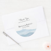 Weddenschap Bedankt Blauwe Waterverf Ronde Sticker (Envelop)