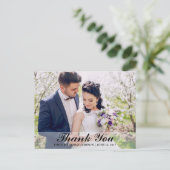 Weddenschap Bedankt Bride en Groom Foto Briefkaart (Staand voorkant)