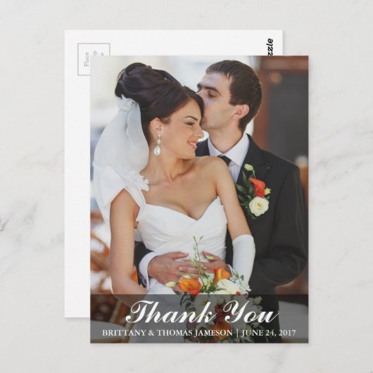 Weddenschap Bedankt Bride en Groom Foto Briefkaart (Voorkant / Achterkant)