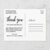 Weddenschap Bedankt Bride en Groom foto Briefkaart (Achterkant)