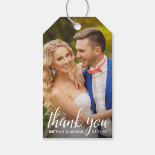 Weddenschap Bedankt Bride en Groom foto Cadeaulabel