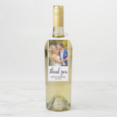 Weddenschap Bedankt Bride en Groom foto Flessenhanger (Op fles)