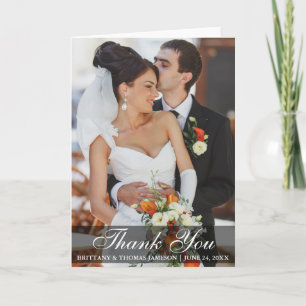 Weddenschap Bedankt Bride en Groom Foto Fold Card 