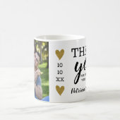 Weddenschap Bedankt Bride en Groom foto Koffiemok (Center)