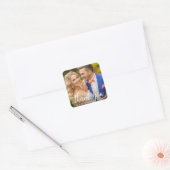 Weddenschap Bedankt Bride en Groom foto Vierkante Sticker (Envelop)