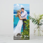 Weddenschap Bedankt Bride Groom foto lange kaart (Staand voorkant)