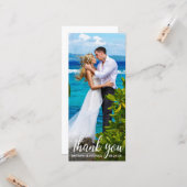Weddenschap Bedankt Bride Groom foto lange kaart (Voorkant / Achterkant in situ)