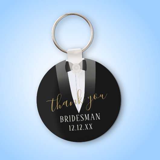 Weddenschap Bedankt Bridesman Tuxedo Sleutelhanger