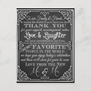 Weddenschap bedankt briefkaart