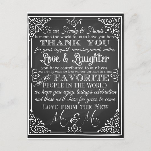 Weddenschap bedankt briefkaart (Voorkant)