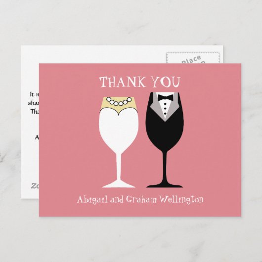 Weddenschap Bedankt Briefkaart (Voorkant / Achterkant)