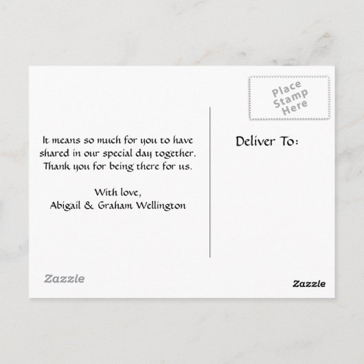 Weddenschap Bedankt Briefkaart (Achterkant)