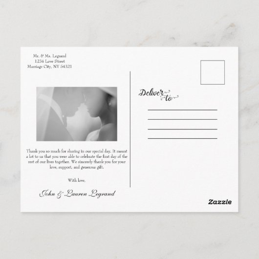 Weddenschap Bedankt Briefkaart (Achterkant)