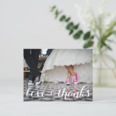Weddenschap bedankt briefkaart, liefde en bedankt briefkaart (Staand voorkant)
