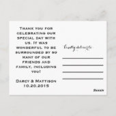 Weddenschap bedankt briefkaart, liefde en bedankt briefkaart (Achterkant)