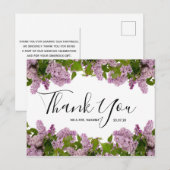 Weddenschap Bedankt | Briefkaart Paars Floral Scri (Voorkant / Achterkant)