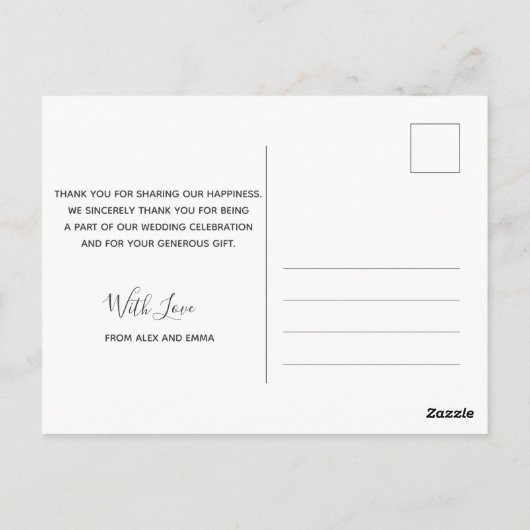 Weddenschap Bedankt | Briefkaart Paars Floral Scri (Achterkant)