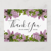 Weddenschap Bedankt | Briefkaart Paars Floral Scri (Voorkant)