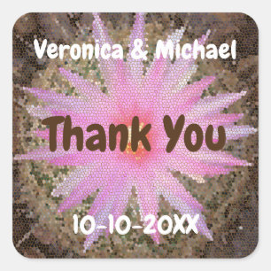 Weddenschap Bedankt Cactus Bloom Southwest Vierkante Sticker
