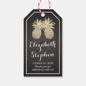 Weddenschap Bedankt Chic Black Gold Pineapple Coup Cadeaulabel (Achterkant)