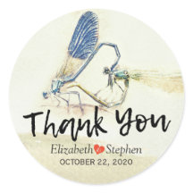 Weddenschap Bedankt Chic Dragonfly Mating Love Hea