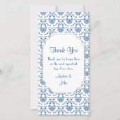 Weddenschap Bedankt Chinoiserie Delft Blue Pattern (Voorkant)