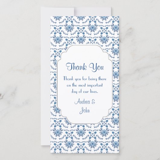 Weddenschap Bedankt Chinoiserie Delft Blue Pattern (Voorkant)