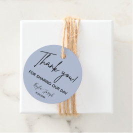 Weddenschap Bedankt Dusty Blue Favor Tags Bedankjes Labels