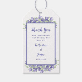 Weddenschap Bedankt Elegant Periwinkle Floral Favo Cadeaulabel