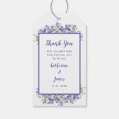 Weddenschap Bedankt Elegant Periwinkle Floral Favo Cadeaulabel (Achterkant)
