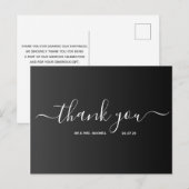 Weddenschap Bedankt | Elegant Script Briefkaart (Voorkant / Achterkant)