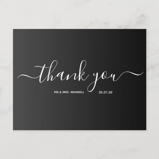 Weddenschap Bedankt | Elegant Script Briefkaart (Voorkant)