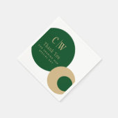 Weddenschap Bedankt Emerald Green Gold Monogrammed Servet (Hoek)