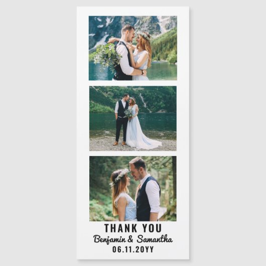 Weddenschap Bedankt Foto Booth Strip Fridge Magnet (Voorkant)