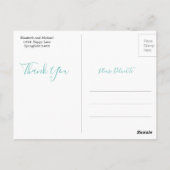 Weddenschap Bedankt Foto Elegant Love Briefkaart (Achterkant)