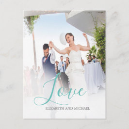Weddenschap Bedankt Foto Elegant Love Briefkaart