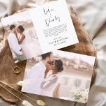 Weddenschap Bedankt Foto Elegant Modern<br><div class="desc">Wedding Dank je kaarten die een foto op de voor- en achterkant hebben. Dank u kaarten bevat een moderne hand geschreven kromme manuscripttypografie die elegant,  eenvoudig en modern zijn om na u de dag van de bruiloft te gebruiken.</div>