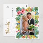 Weddenschap Bedankt | Foto met tropische rand Briefkaart (Voorkant / Achterkant)