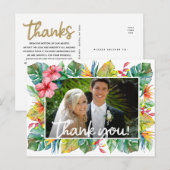 Weddenschap Bedankt | Foto met tropische rand Briefkaart (Voorkant / Achterkant)