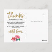 Weddenschap Bedankt | Foto met tropische rand Briefkaart (Achterkant)