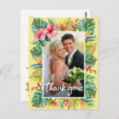 Weddenschap Bedankt | Foto met tropische rand Briefkaart (Voorkant / Achterkant)