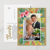 Weddenschap Bedankt | Foto met tropische rand Briefkaart (Voorkant / Achterkant)