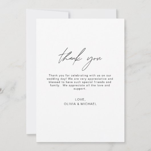 Weddenschap Bedankt Foto minimalistisch (Achterkant)