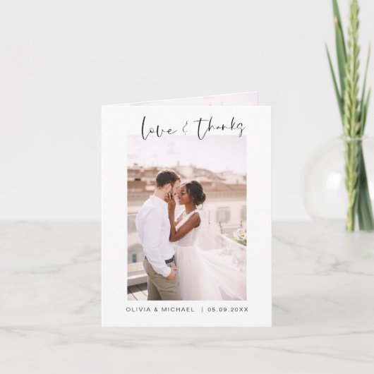 Weddenschap Bedankt Foto minimalistisch Eenvoudig (Voorkant)