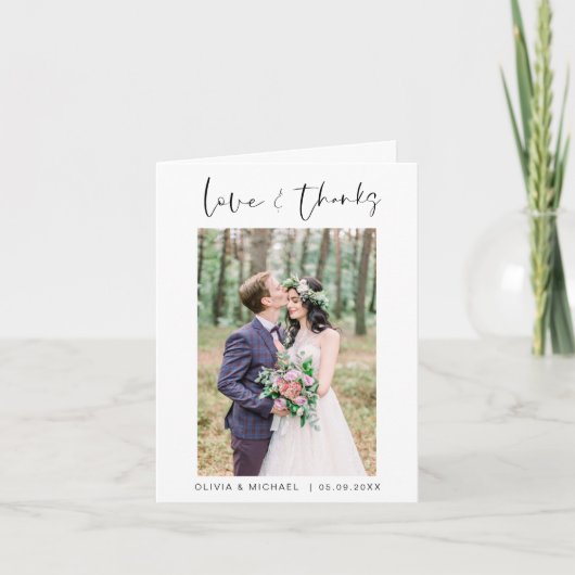 Weddenschap Bedankt Foto minimalistisch Eenvoudig (Voorkant)
