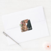 Weddenschap Bedankt | Foto van Liefde en Bedankt Vierkante Sticker (Envelop)