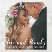 Weddenschap Bedankt | Foto van Liefde en Bedankt Wijn Etiket (Enkel label)