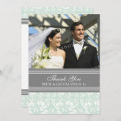 Weddenschap Bedankt Foto's Gray Damask (Voorkant / Achterkant)
