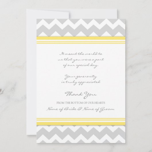 Weddenschap Bedankt Gele Grijs Chevron (Achterkant)