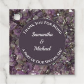 Weddenschap Bedankt Gem Paarse Amethyst Gemstone Bedankjes Labels (Voorkant)